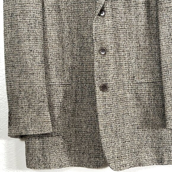 Vestimenta(Giorgio Armani) Textured Taupe Check Wool Blend Blazer Men's Size 42R - Picture 4 of 12
